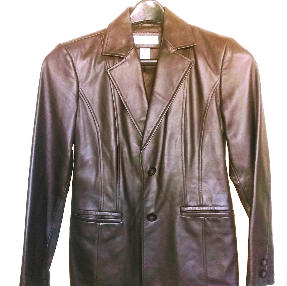 Genuine lambskin leather woman coat